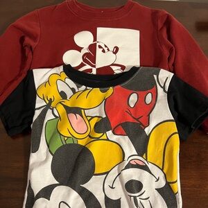 Boys Size 4 sweatshirt, 4T T-shirt, Mickey Mouse 2 Piece Lot Shirts